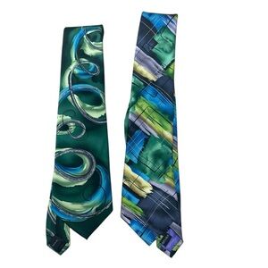 J. Garcia Green and Blue Artistic Ties